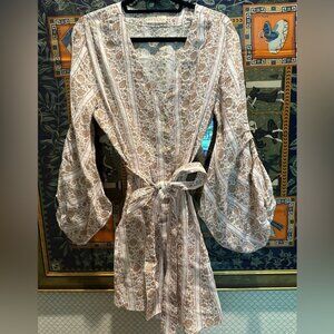 Hannah Artwear dress linen with block print pattern